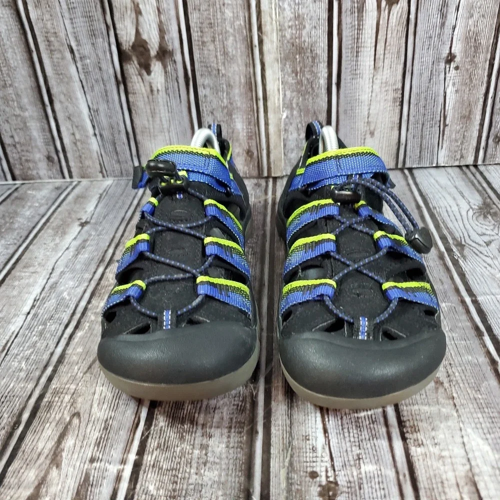 KEEN Youth Newport H2 Waterproof Sandals Black Blue Green Hiking 1014265 Size 4